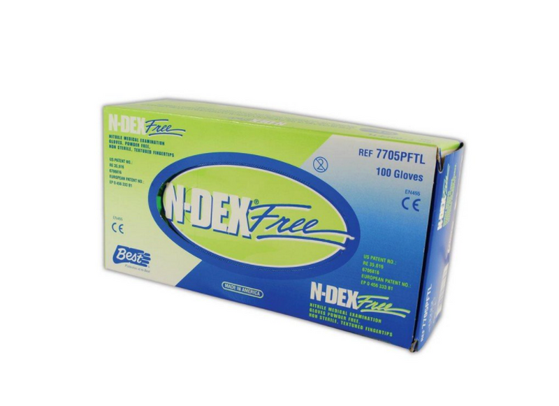 9500PFXL N-Dex® Accelerant-Free Nitrile Gloves Powder-free 5-Mil - X-Large (50/box)