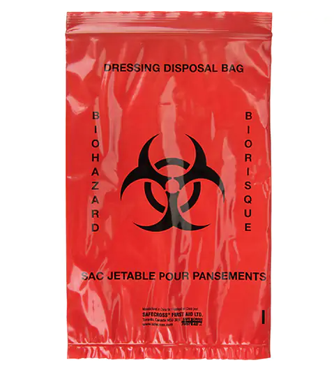 Waterproof Biohazard Waste Bags 9" x 6" 2-Mil (1/pkg)