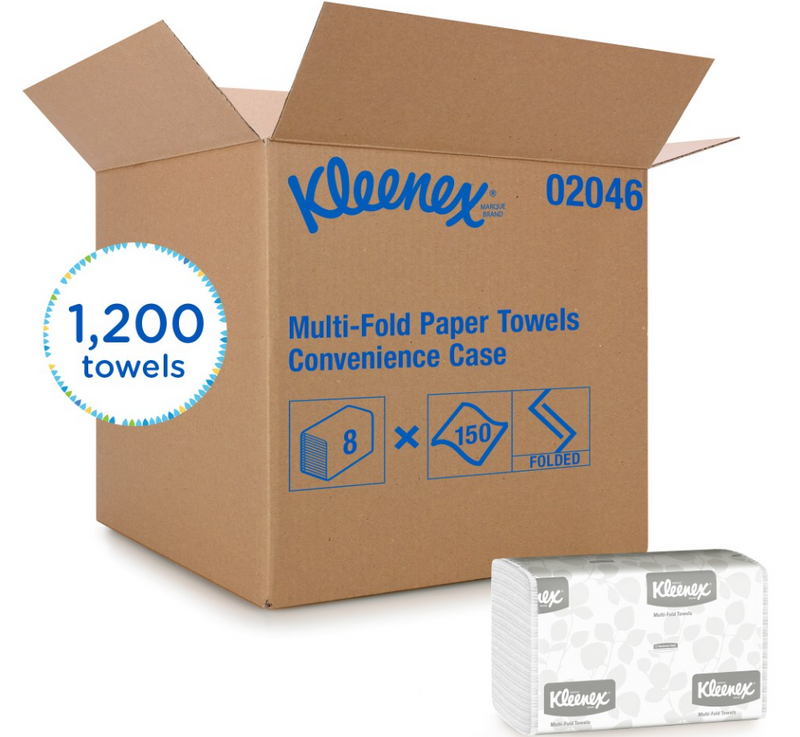 02046 Serviette Pliée Kleenex® Plis Multiples (8 x 150s)