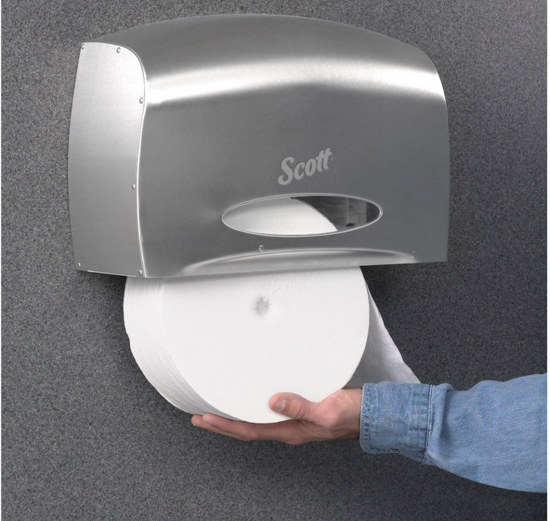 09601 Scott® Pro Jumbo Roll Coreless Toilet Paper Dispenser - Stainless Steel