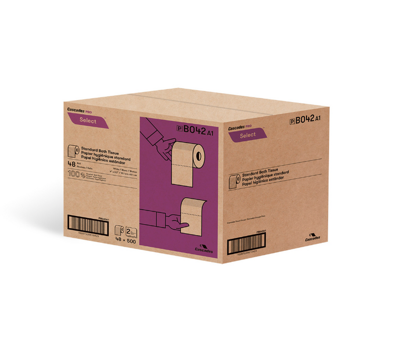 B042 Pro Select™ Recycled Toilet Paper 2-Ply 500s (48/cs)