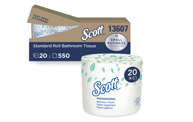 13607 Papier hygiénique professionnel en vrac Scott Essential pour entreprise 550s (20/cs)