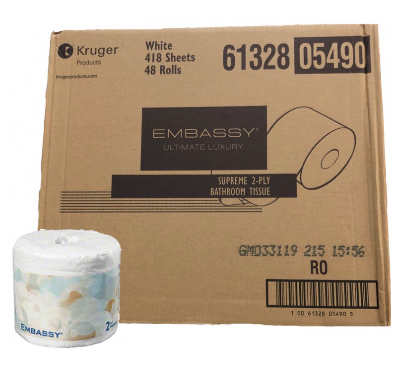 05490 Papier hygiénique de luxe Embassy® Premium 2 épaisseurs 418s (48/cs)