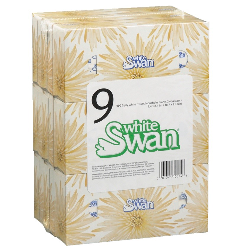 10874 White Swan Facial Tissue (9 x 100s)