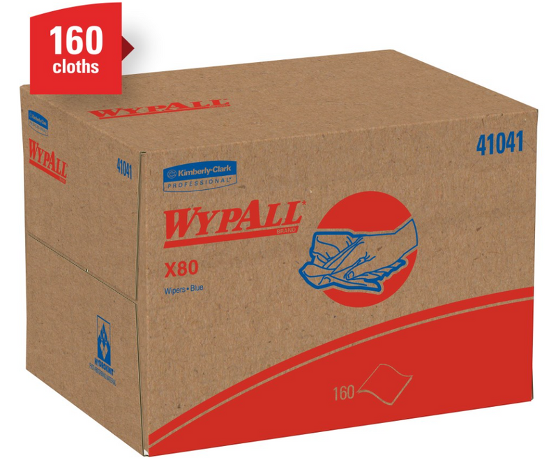 WypAll® X80 41041 - Heavy-Duty Cloth Paper Wiper Brag™ Box (160s)