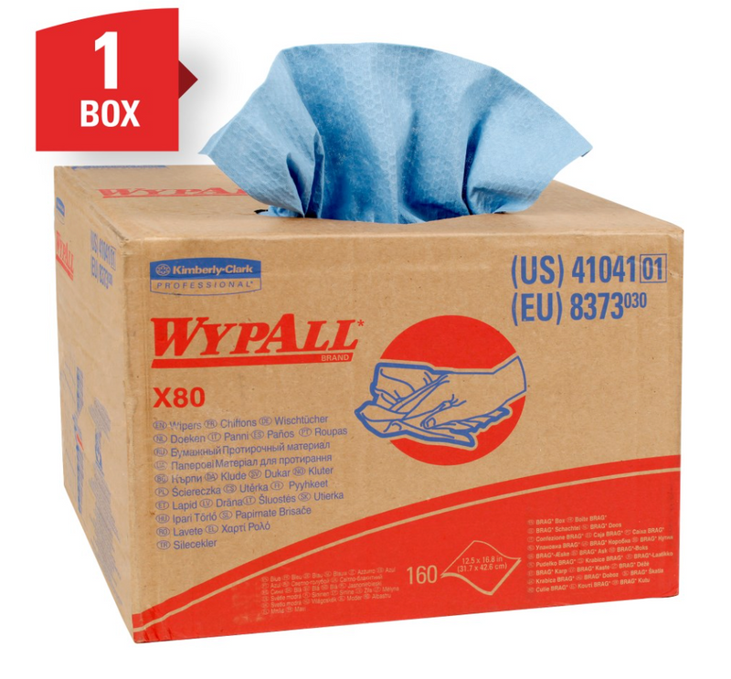 WypAll® X80 41041 - Heavy-Duty Cloth Paper Wiper Brag™ Box (160s)