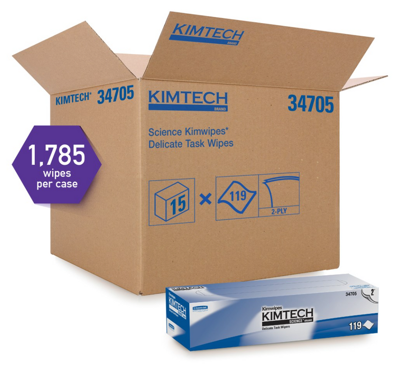 KIMTECH 34705 Kaydry® EX-L Low Lint Wiper Pop-Up Box 12" x 12" (15 x 119s)