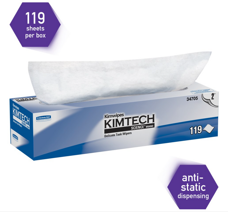 KIMTECH 34705 Kaydry® EX-L Low Lint Wiper Pop-Up Box 12" x 12" (15 x 119s)