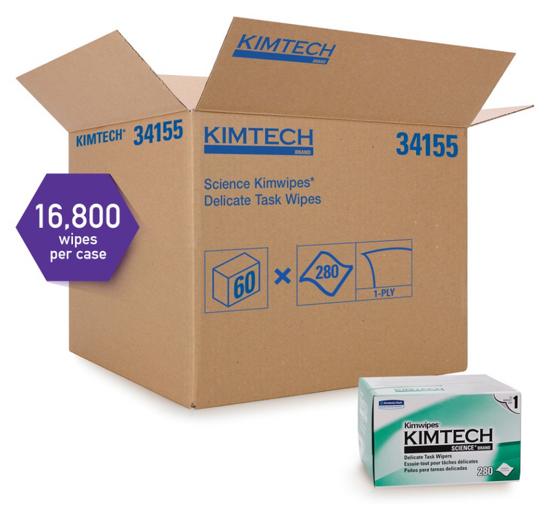34155 Kimtech Science™ Kimwipes™ Lingettes pour tâches délicates Pop-Up® Box 280s (60/cs)