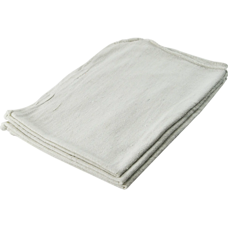 Serviettes d'atelier en coton blanc 13" x 13" (paquet de 100)