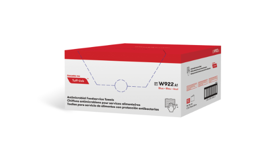 PRO Tuff-Job® W922 - Serviettes de service alimentaire antimicrobiennes 12"x 24"- Bleu (150ct)