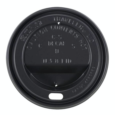 TL38B2-0004 Solo® Domed Travel Lid for 8oz Cups - Black (1000/cs)