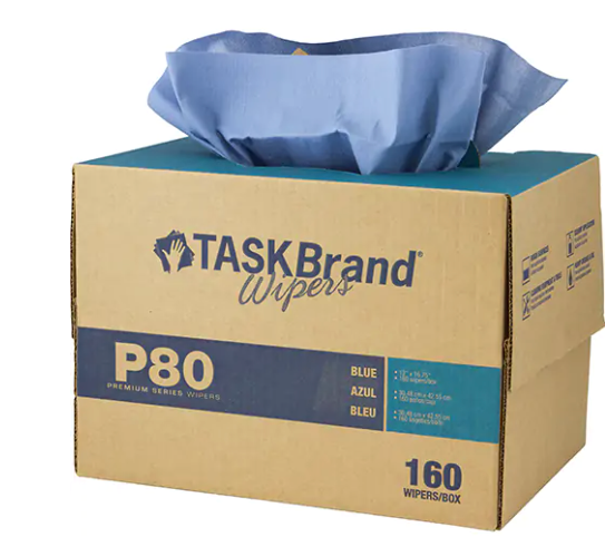 Essuie-tout à usage intensif TaskBrand® P80 Premium Series - Bleu 16,75"x 12"(160ct)