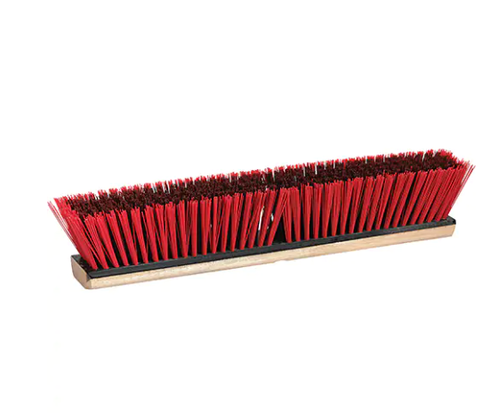 Stiff Garage Push Broom Head PVC Bristles 18"