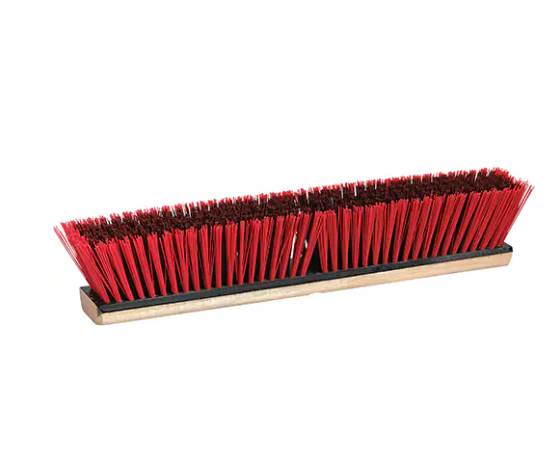 Stiff Garage Push Broom Head PVC Bristles 24"