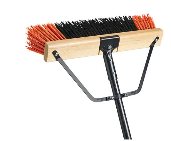 Ryno X-Coarse Push Broom with Braced Handle PVC Bristles 18"