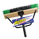 Balai-brosse rigide Ryno avec manche renforcé poils en PVC 18"