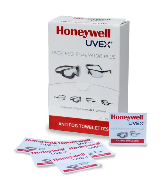 Uvex® Fog Eliminator Plus Lens Towelettes 4" x 5" (100-Pack)