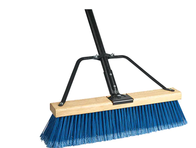 Ryno Fine Push Broom with Braced Handle PVC Bristles 24"