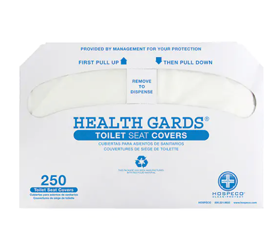 Health Gards® HG-1000 - Housses de siège de toilette pliées en deux (1000/cs)