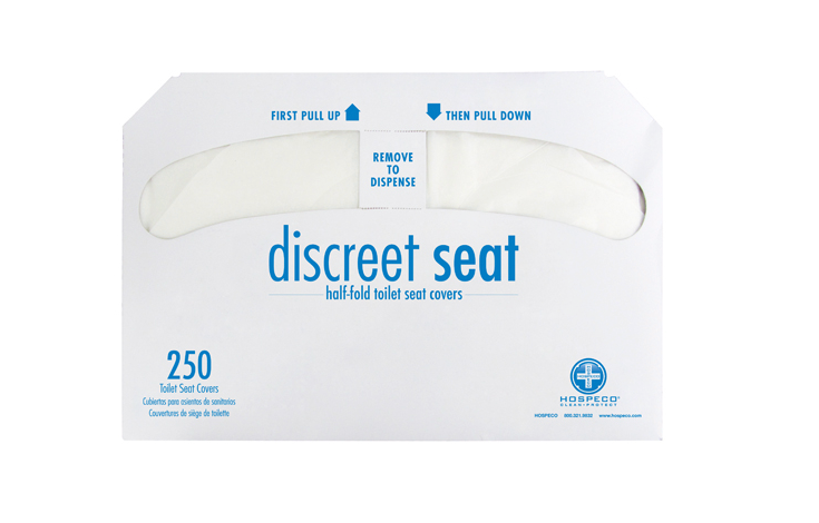 Discreet Seat® DS-1000 - Housses de siège de toilette pliées en deux (1000/cs)