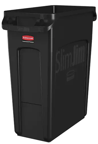 Slim Jim® Polyethylene Vented Waste Container 16 US Gal. Cap.