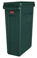 Poubelle Slim Jim® en polyéthylène 16 gal US. Casquette.