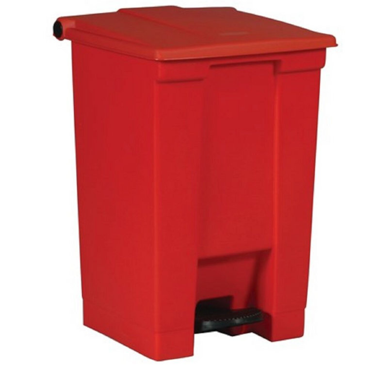 Flat Top Step-On Trash Can - Red 13 Gal.