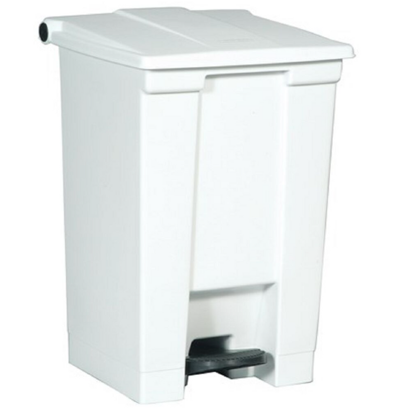 Flat Top Step-On Trash Can - White 13 Gal.