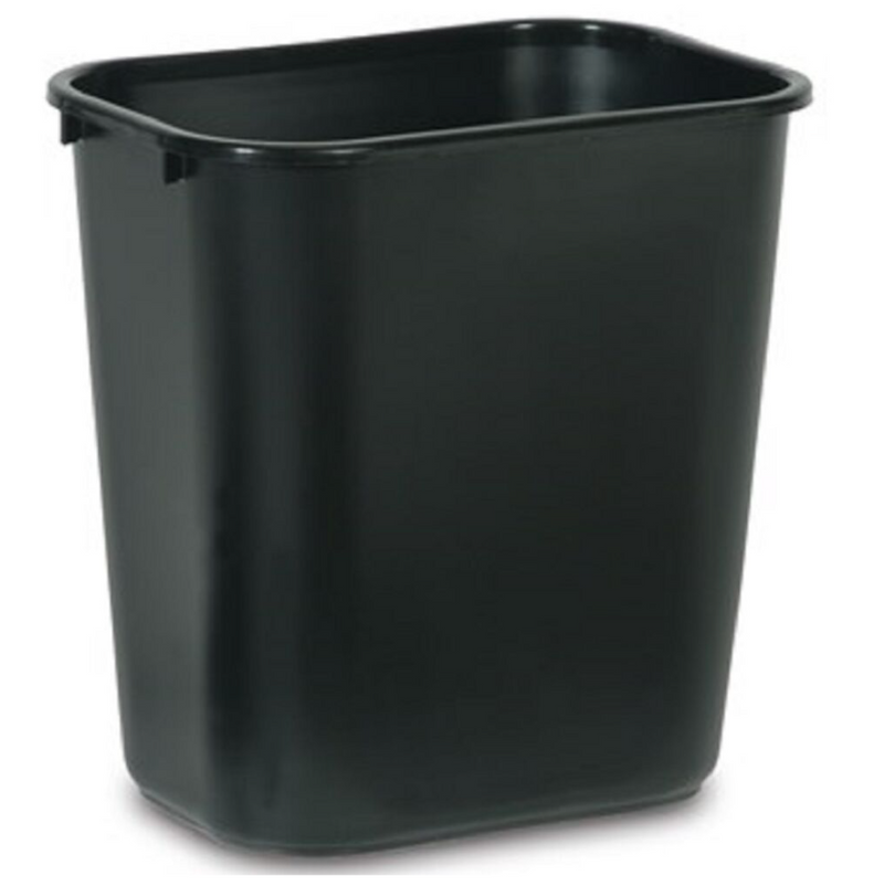 Soft Molded Deskside Wastebasket - Black 23L