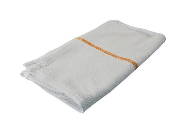 White Terry Towels with Yellow Stripe (25lbs)
