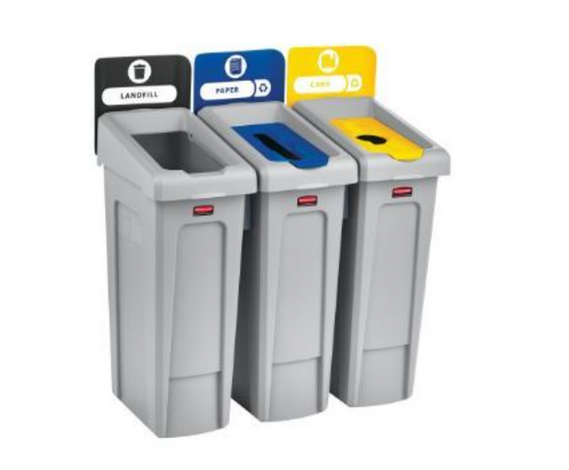 Slim Jim® - Recycling Station 3 stream - landfill/paper/bottles & cans