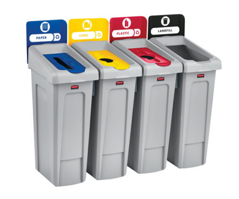 Slim Jim® - Recycling Station 4 stream - décharge/papier/plastiques/canettes