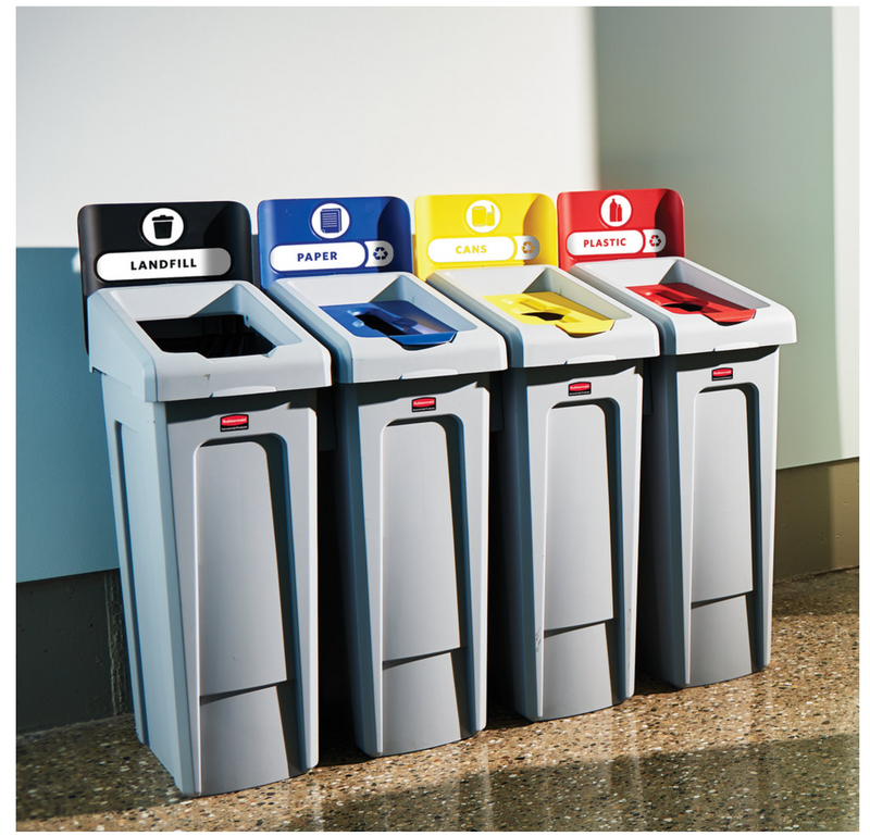 Slim Jim® - Recycling Station 4 stream - landfill/paper/plastics/cans