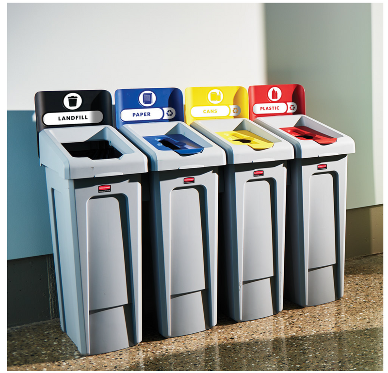 Slim Jim® - Recycling Station 4 stream - décharge/papier/plastiques/canettes