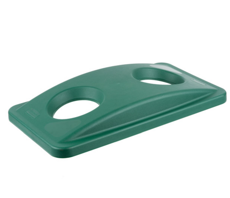 Couvercle de récipient rectangle en plastique vert résistant avec 2 trous 23 L