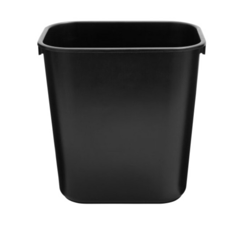 Soft Molded Deskside Wastebasket - Black 13L