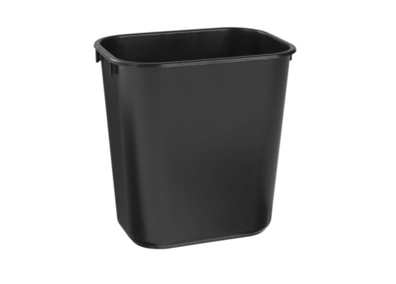 Soft Molded Deskside Wastebasket - Black 13L