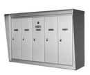 Single Deck Aluminum Mailboxes Wall-Mounted 16" x 5-1/2" 4 Doors