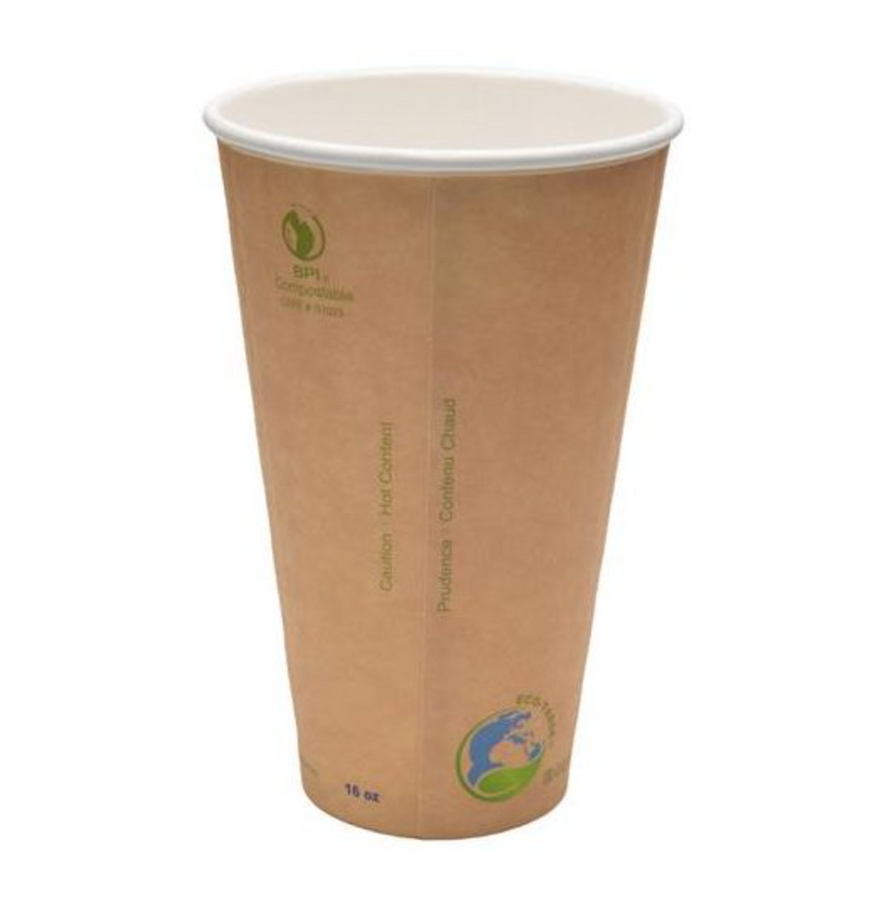 Eco-Packaging® Compostable Bamboo Hot Cup 16oz (600/cs)