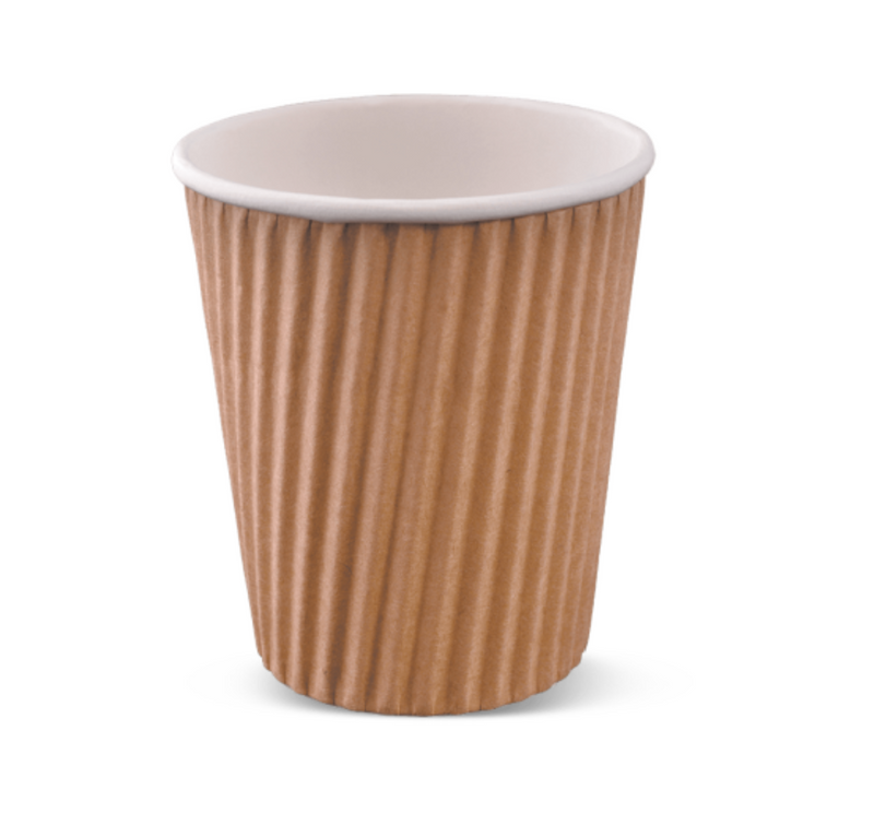 RIPPLE-WRAP™  8oz Hot Cup - Brown (1000/cs)