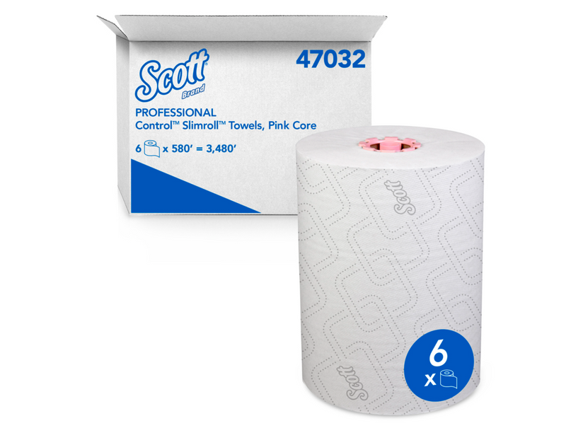 47032 Scott® Professional Control™ Slimroll™ Towel Rolls - 580' White (6/cs)