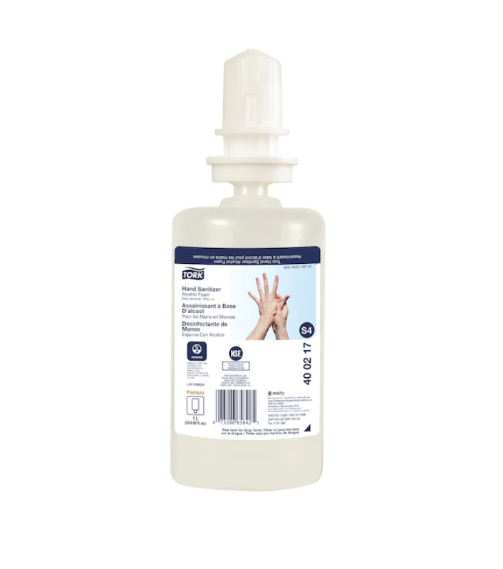 40 02 170 Désinfectant pour les mains en mousse à base d'alcool S4 Premium - Sans parfum ajouté 1L (6/cs)