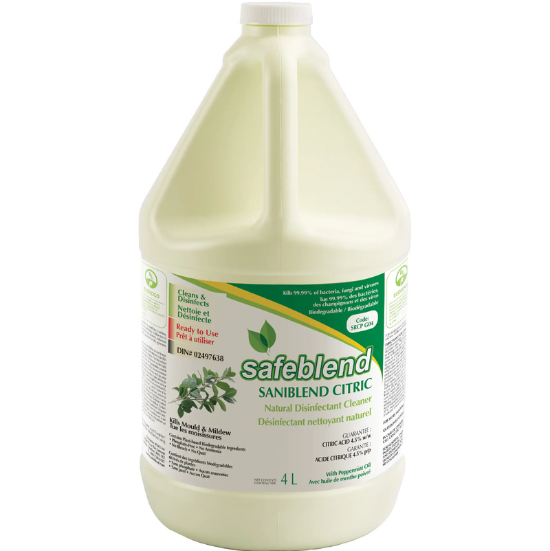 Nettoyant désinfectant RTU à l'huile de menthe poivrée citrique - Non toxique (4L)