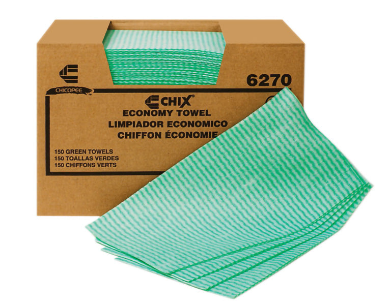 Chix® Microban® 6270 - Serviette de service alimentaire économique 12" x 24" Vert (150/cs)