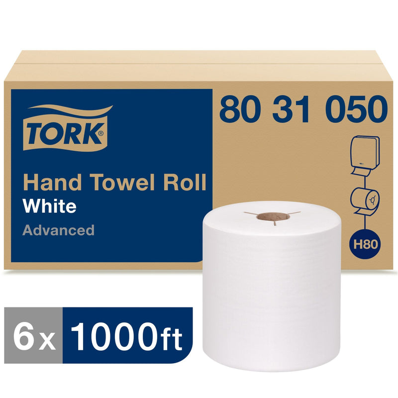 80 31 050 H80 Advanced Notched Hand Towel Rolls - White 1000' (6/cs)