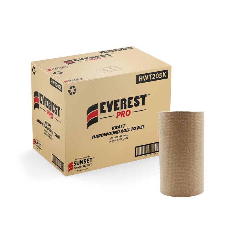 HWT205K Everest Pro® Paper Towel Rolls - Kraft 1-Ply 7.85" x 205' (24/cs)