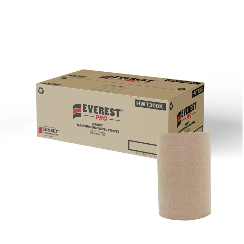 Essuie-mains en papier HWT300K Everest Pro® - Kraft 1 pli 300' (12/cs)
