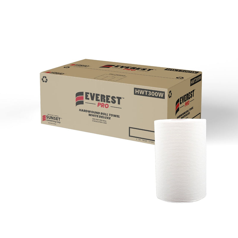 HWT300W Everest Pro® Deluxe Hardwound Roll Towel - White 1-Ply 300' (12/cs)
