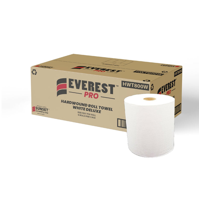 HWT800W Everest Pro® Deluxe Hardwound Roll Towel - White 1-Ply 800' (6/cs)